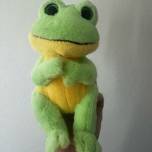 Ty Green and Yellow Frog Plush Toy